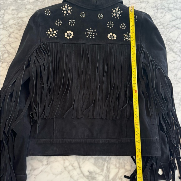 ZADIG & VOLTAIRE BLACK FRINGE SUEDE JACKET - Picture 9 of 10